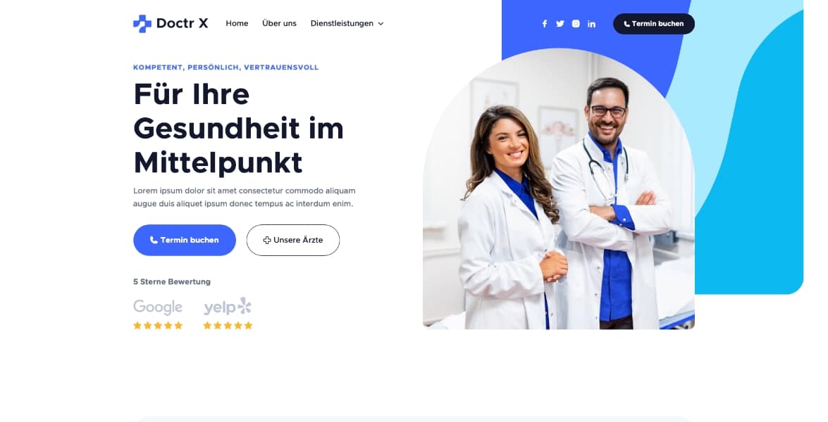 Landingpage für Ärzte und Arztpraxen