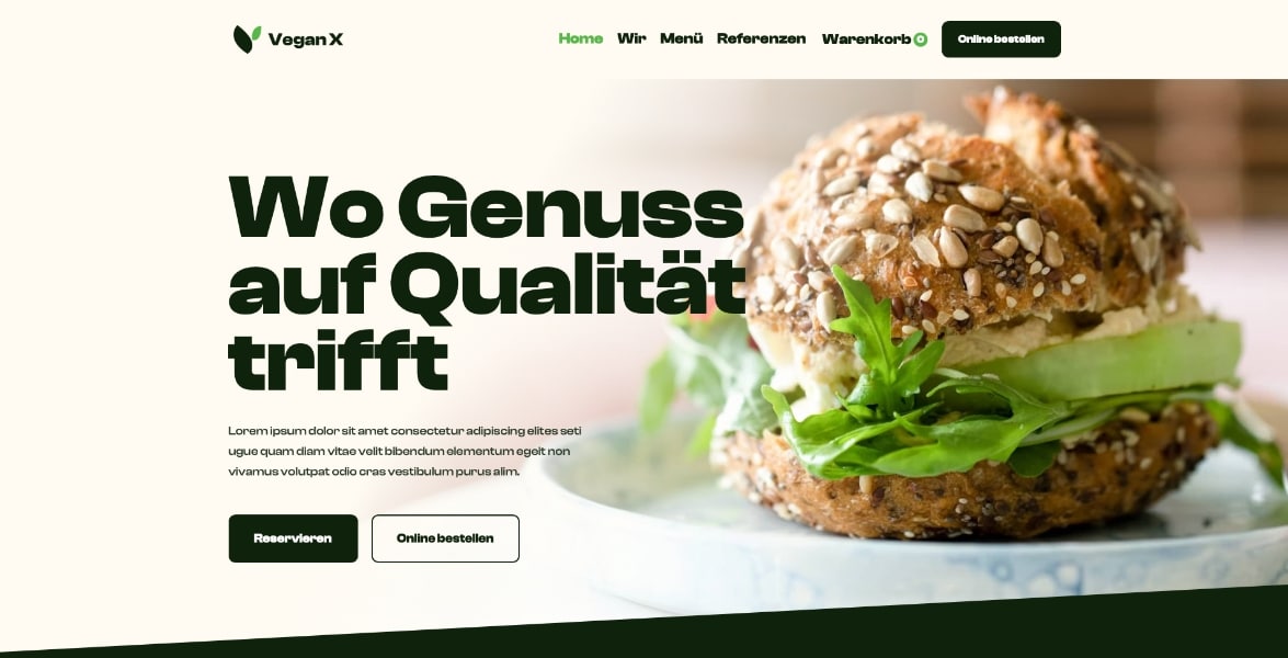 Landingpage für Restaurants